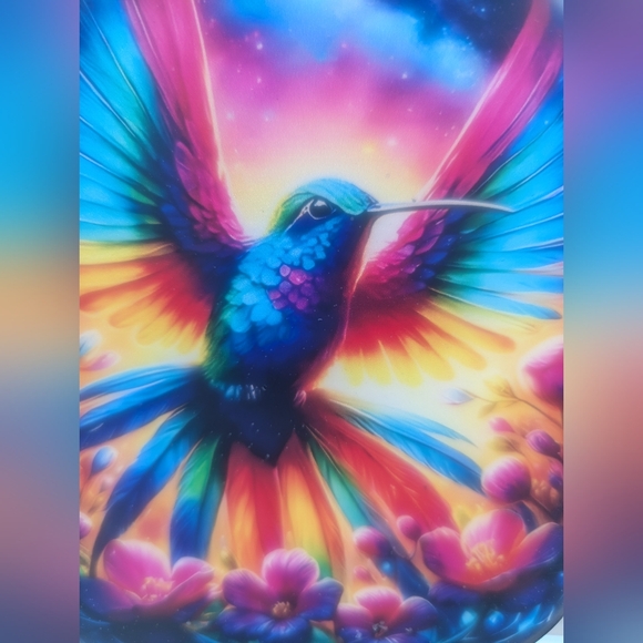 Mason Jar Flying Hummingbird Suncatcher 6.5" x 5" - Picture 2 of 2